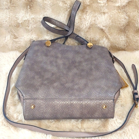 Dune London 3 Strap Zippered Snakeskin Luxury Bucket Handbag - Picture 3 of 9